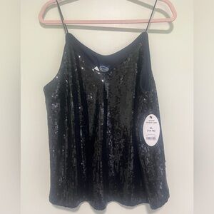 NWT Black Sequin Cami Top (XL 16-18)